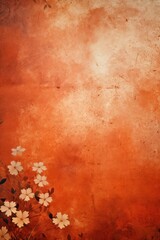 terracotta abstract floral background with natural grunge texture