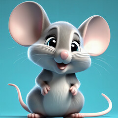 3d animierte süße Maus . KI Generated 