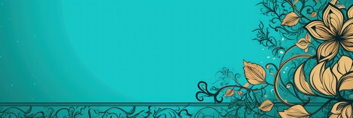 Turquoise illustration style background