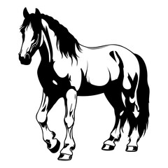 Clydesdale horse icon illustration, Clydesdale horse silhouette logo svg vector