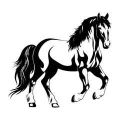 Naklejka na ściany i meble Clydesdale horse icon illustration, Clydesdale horse silhouette logo svg vector