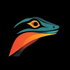 wild lizard head design logo with a minimalistic and vector-style aesthetic

