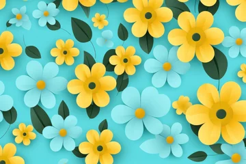 Tuinposter Turquoise vector illustration cute aesthetic old yellow paper © Celina