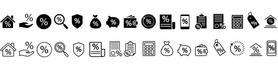Interest icon vector set. percent illustration sign collection. Credit symbol or logo.