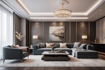 luxury living room interior and decoration