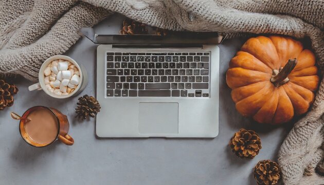work from home autumn background 