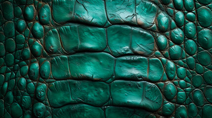 Green crocodile leather texture