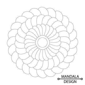 Mindfulness Mandala of Coloring Book Page for Adults and Children