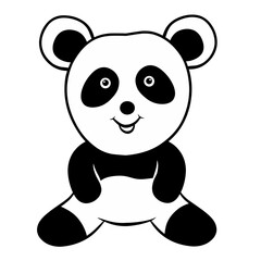 cartoon of panda isolated on white