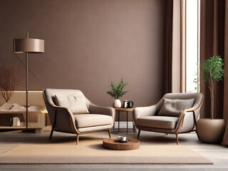 Modern luxuty armchair on the living room
