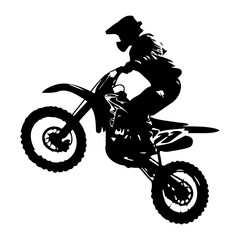Obraz na płótnie Canvas Motocross Rider icon illustration, Motocross Rider silhouette logo svg vector