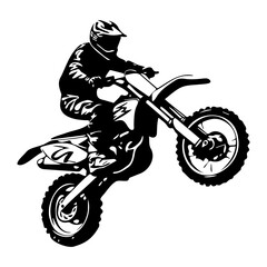 Motocross Rider icon illustration, Motocross Rider silhouette logo svg vector