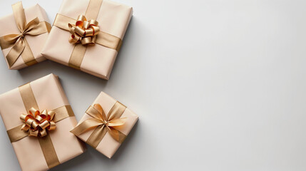 background with gift boxes in gift packages