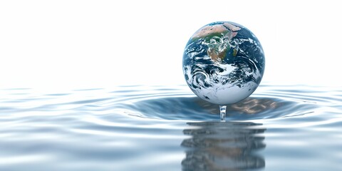World water day, planet Earth as drop of precious water