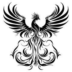 Fototapeta premium phoenix bird icon illustration, phoenix bird silhouette logo svg vector