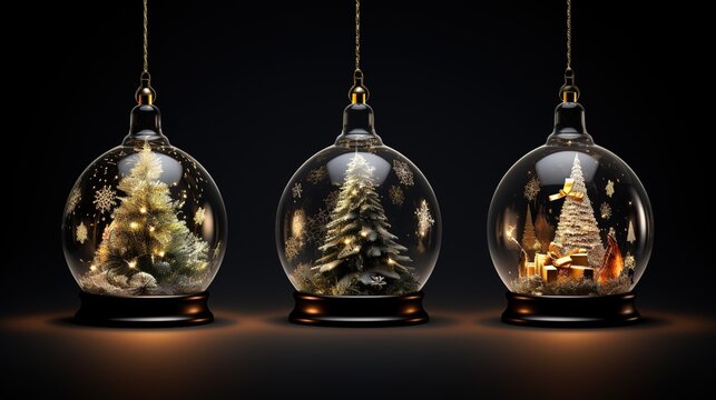christmas_decoration_on_transparent_backgtound ai generated high quality image
