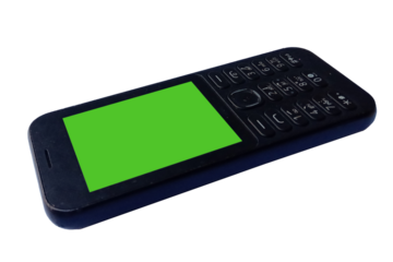 Old cell phone with green screen