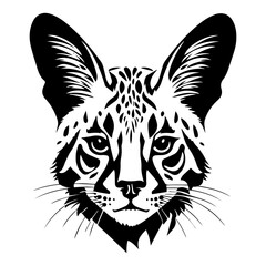Obraz premium savannah cat head icon illustration, savannah cat head silhouette logo svg vector