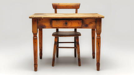 Vintage Wooden Chair in Empty Room