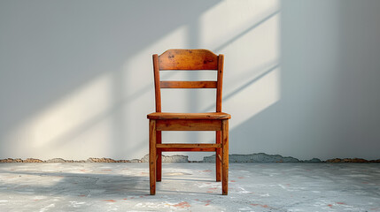 wooden chair on wall