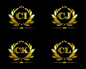 New creative golden latter logo design logo, icon, letter, vector, technology, business, art, symbol, set design svg.