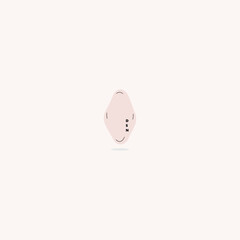 Simple pastel minimal badge. Vector illustration isolated on background.