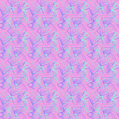 Seamless vector pattern with waves and dots