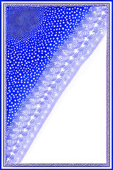 playing card / tarot card reverse side art design, card back pattern or stationery / card design - blue starry night sky, white, diagonal stripe, purple