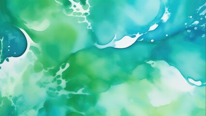 Abstract watercolor paint background by teal color blue and green with liquid fluid texture for background, banner