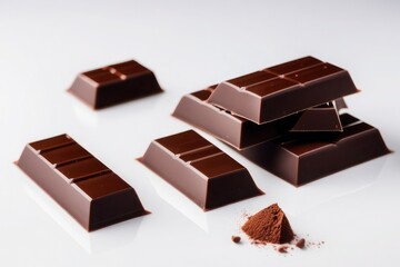chocolate bar on white