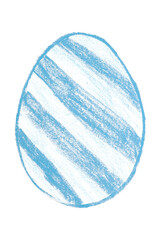 Drawing light blue Easter eggs isolated on transparent background.