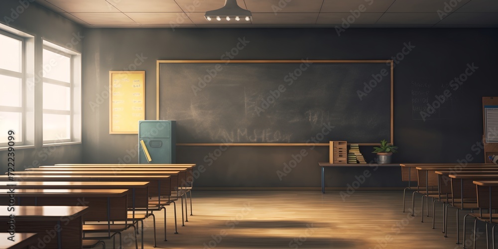 Poster classroom with empty board