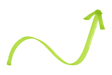 Green arrows isolated on transparent background