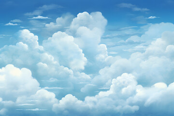 Naklejka na ściany i meble Blue sky, illustrated blue sky, cartoon blue sky, background blue sky