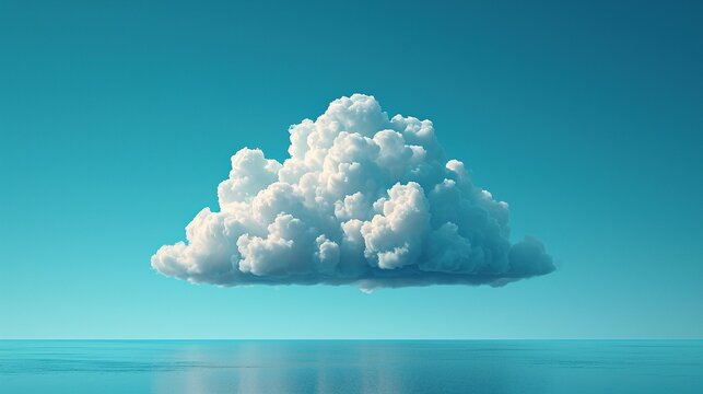 Cloud and edge computing technology data transfer concept. Dark and blurry night cityscape It has a large cloud icon in the middle