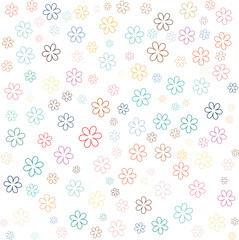 Pattern of asterisk flowers isolated on white background cute vector illustration