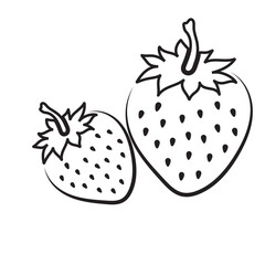 Strawberry line silhouette, icon, vector, logo collection. Beautiful Juicy strawberry. Fresh fruits icon for website, logo. Strawberry symbol isolated on white background. Vector illustration.