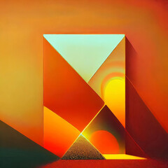 abstract geometric background mirror golden hour