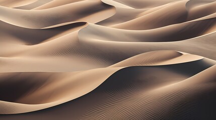 Abstract patterns created by the movement of sand dunes in a windy desert