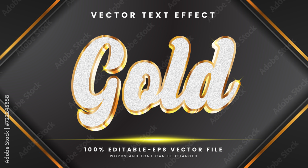Poster gold style shiny editable text effect template with attractive background