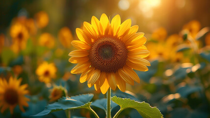 Fototapeta premium Beautiful flowers with mountain landscapes, Generative AI.