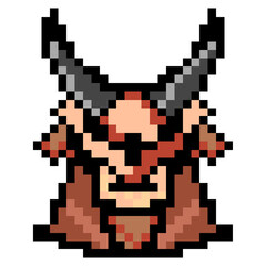 bull,buffalo,cow,or bisol icon in 8 bit