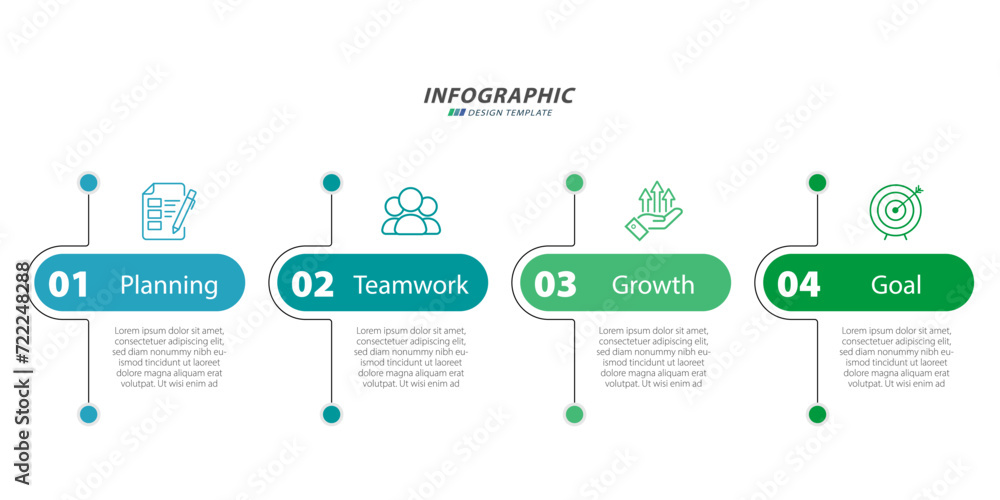 Leinwandbilder timeline infographic template. 4 step timeline journey, calendar flat simple infographics design tem