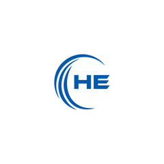 HE logo. H E design. White HE letter. HE, H E letter logo SET design. Initial letter HE linked circle uppercase monogram logo. H E letter logo SET vector design. HE letter logo design five