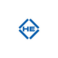 Fototapeta premium HE logo. H E design. White HE letter. HE, H E letter logo SET design. Initial letter HE linked circle uppercase monogram logo. H E letter logo SET vector design. HE letter logo design five