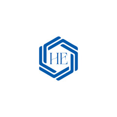 HE logo. H E design. White HE letter. HE, H E letter logo SET design. Initial letter HE linked circle uppercase monogram logo. H E letter logo SET vector design. HE letter logo design five