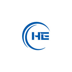 HE logo. H E design. White HE letter. HE, H E letter logo SET design. Initial letter HE linked circle uppercase monogram logo. H E letter logo SET vector design. HE letter logo design five