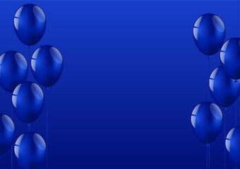 Blue Celebration Background with Balloon. Background for Sale Banner or Template. Vector Illustration.