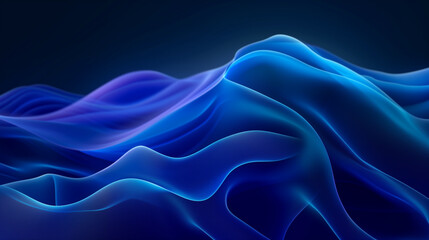 Obraz premium Dynamic Blue Waves on Dark Background
