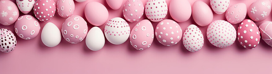 Group of Pink and White Eggs on a Pink Surface